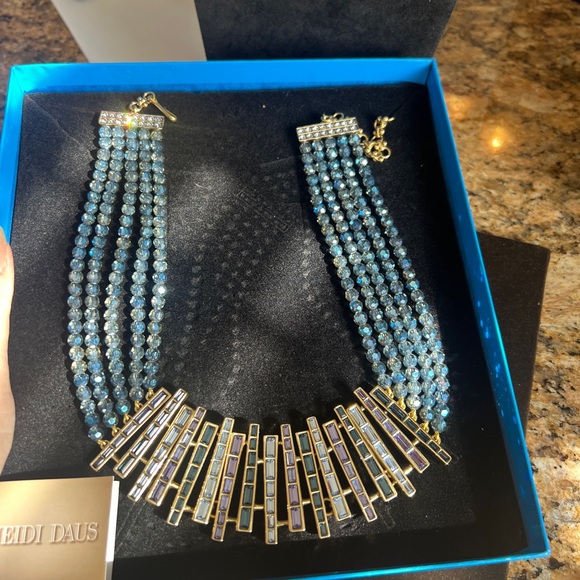 Vtg Heidi's Stroke of Genius Crystal Collar Necklace NIB - Picture 4 of 5